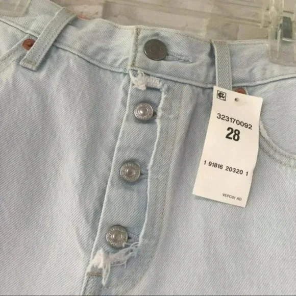 Levi’s 501 High Rise Cutoff Denim Shorts NWT - Picture 5 of 12